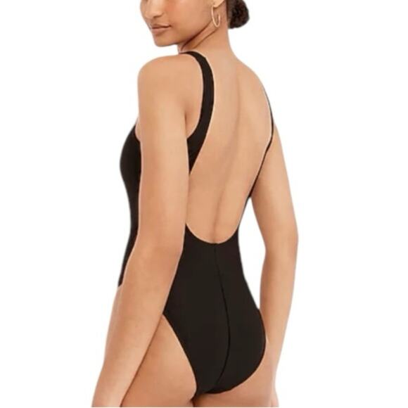 J. Crew Ribbed Square Neck One-Piece Swimsuit - Green - 24 NWT - Picture 3 of 12